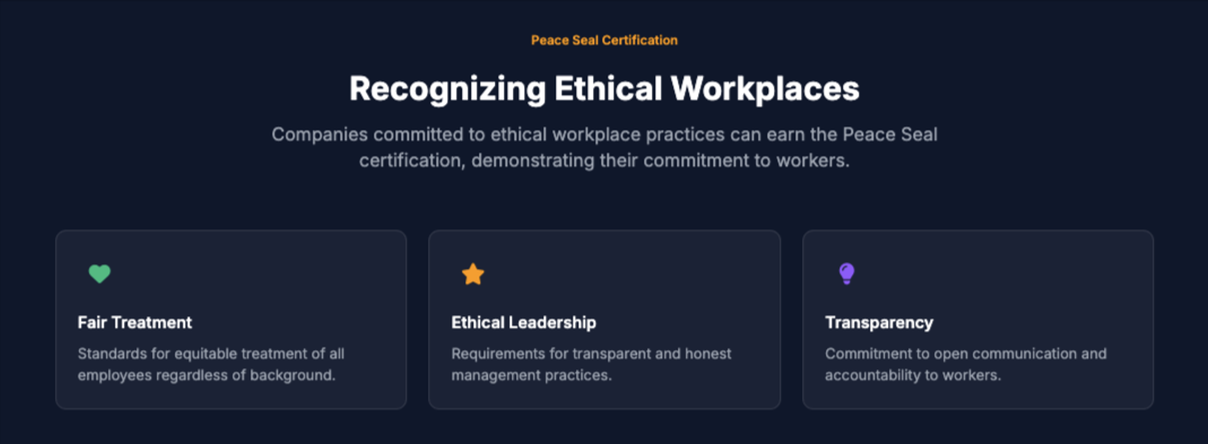 Peace Seal Certification
