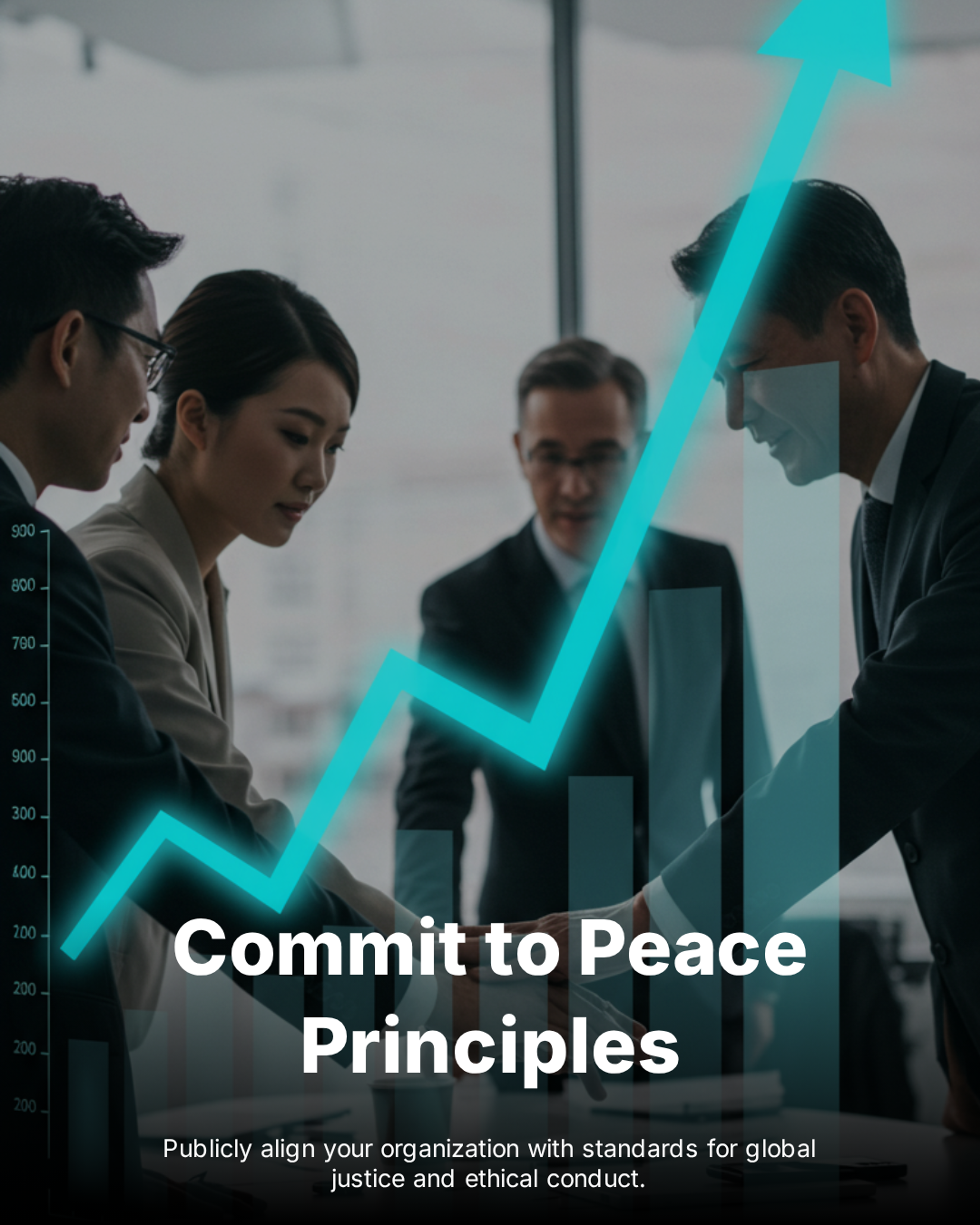 Image displaying a boost for businesses when aligning with standards for global justice and ethical conduct.