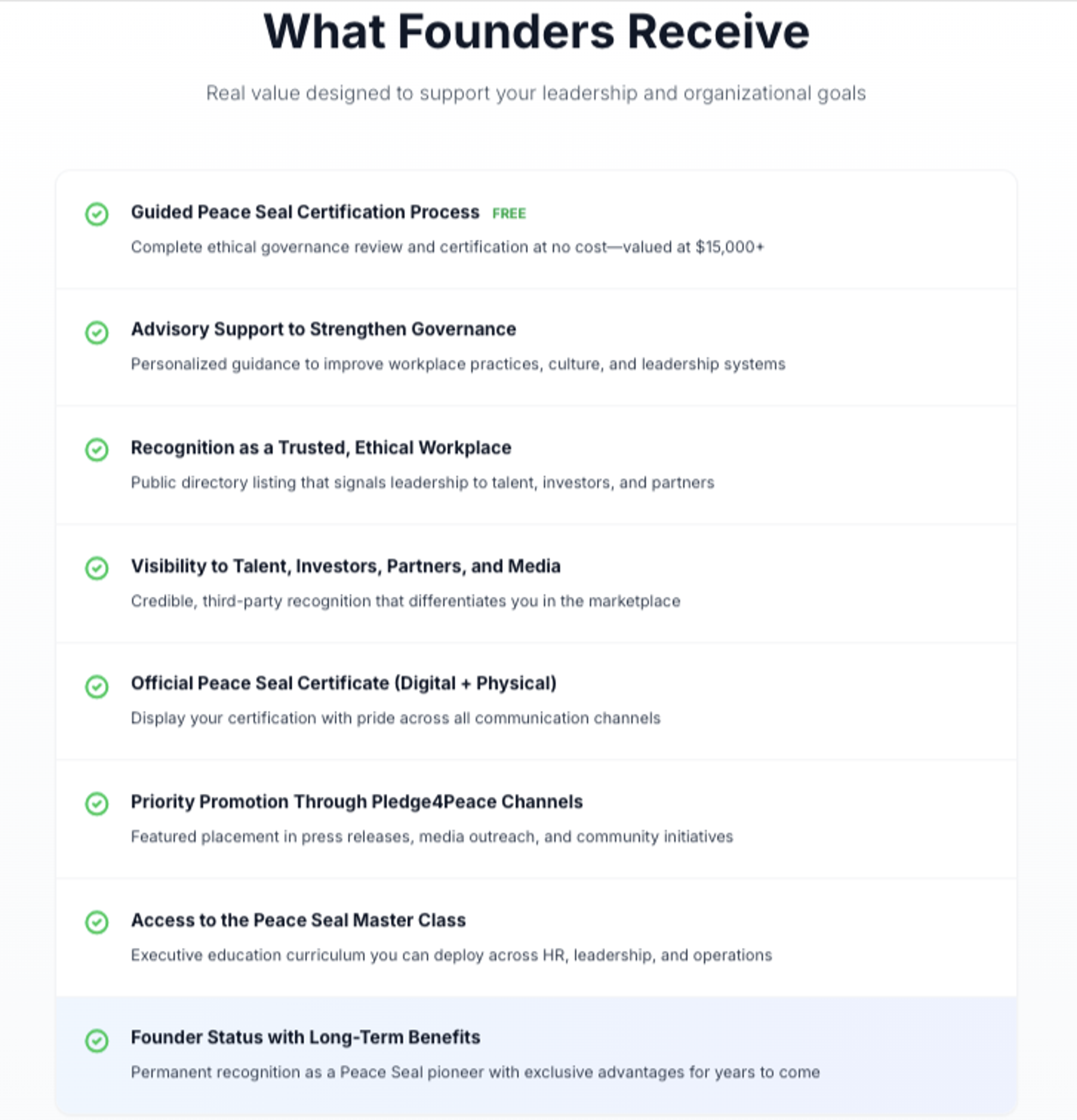 What Founders Receive