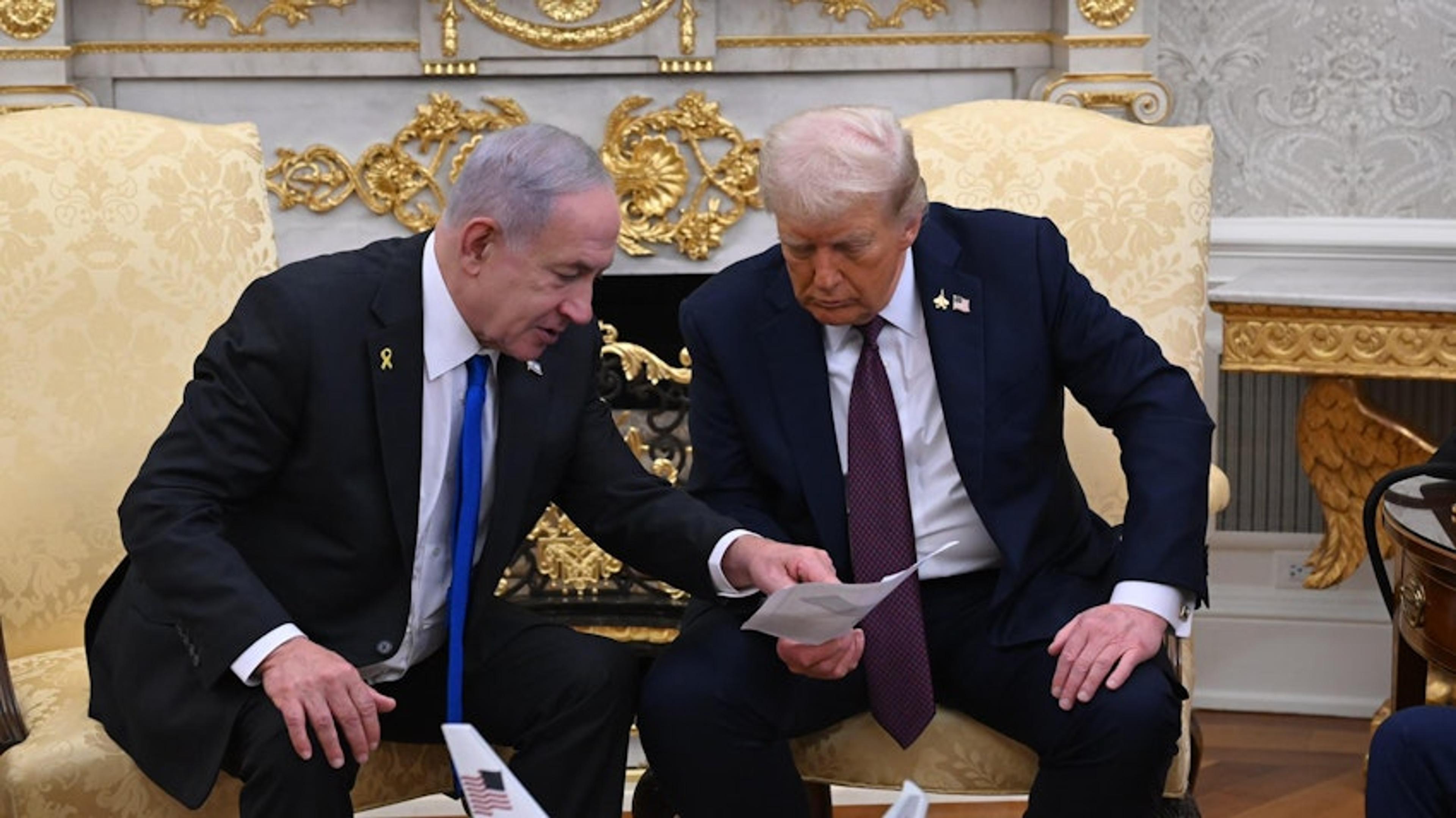Israel Prime Minister Benjamin Netanyahu meets with Donald Trump at the White House in Washington, United States on Sept 29, 2025.