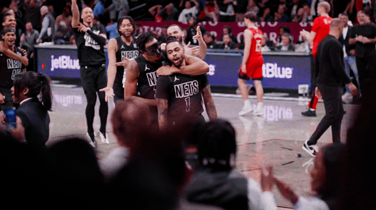 D'Angelo Russel Nic Claxton Brooklyn nets Barclays centre