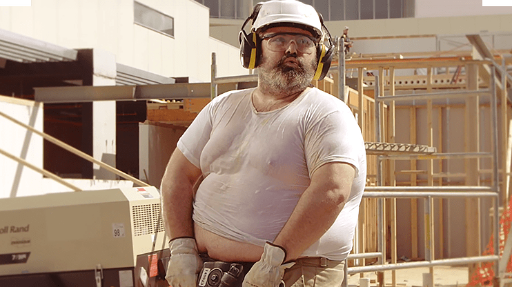 wet t-shirt worker construction jack hammer