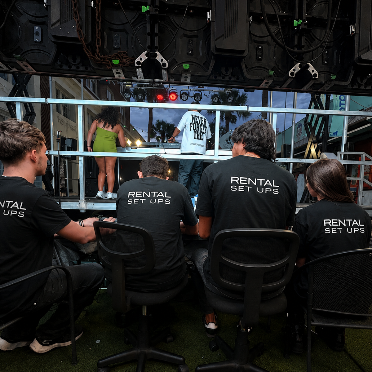 Our production team running lights and sound on-site