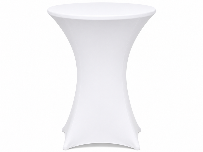 White Cocktail Table Cover rental