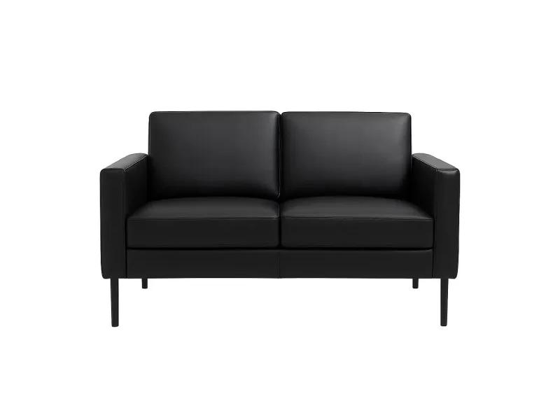 Black Vegan Leather Loveseat (Double) rental