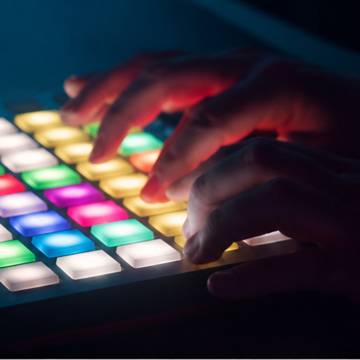 Lighting and effects controlled live from our production booth