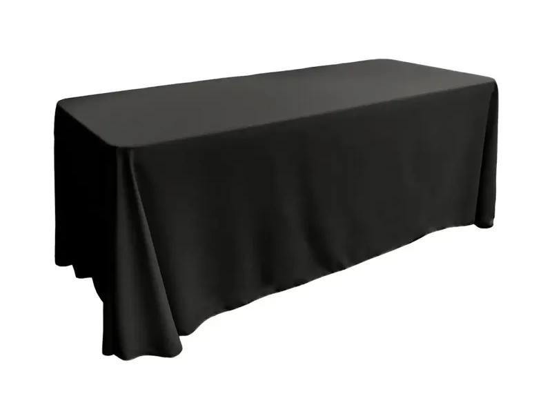 6ft Rectangular Black Tablecloth rental