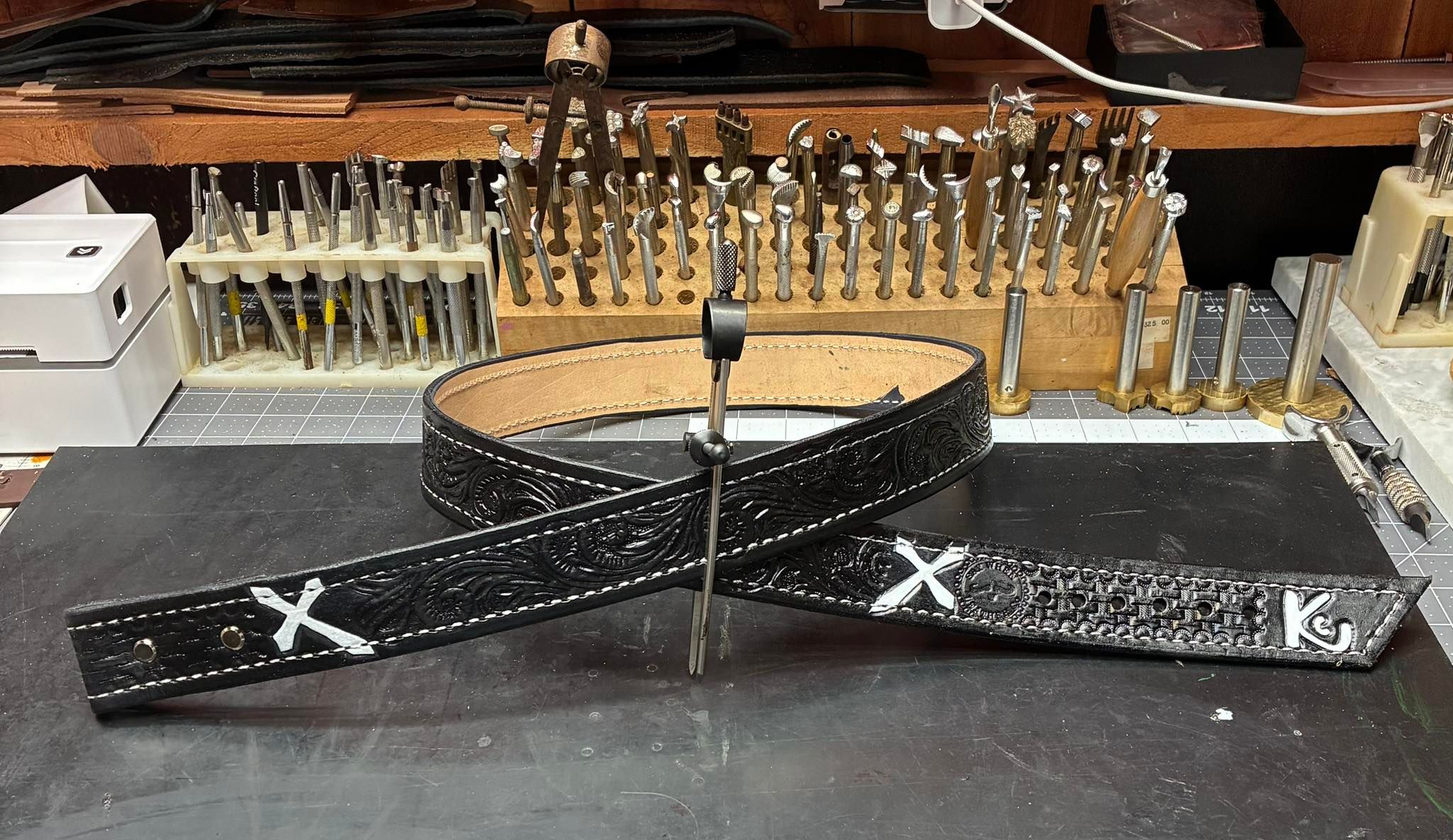 All Black Leather Belt