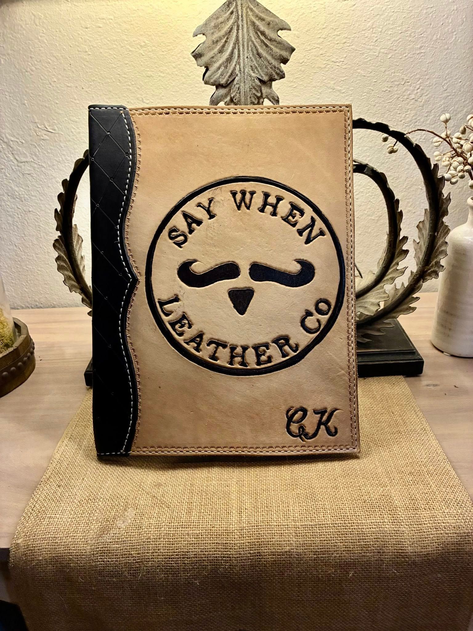 Custom Leather Book Binder — Say When Design — photo 1