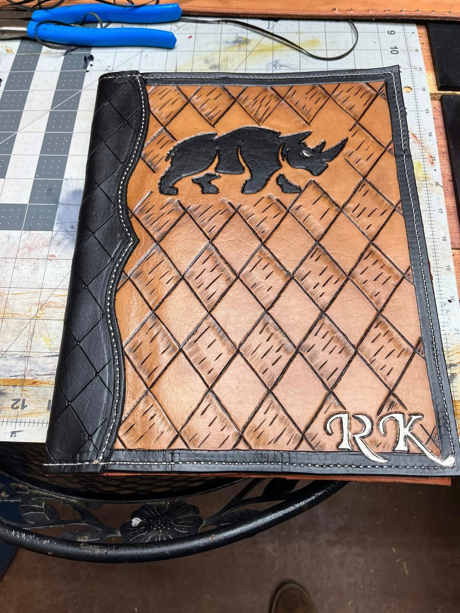Custom Leather Book Binder — Rhino Design — photo 1