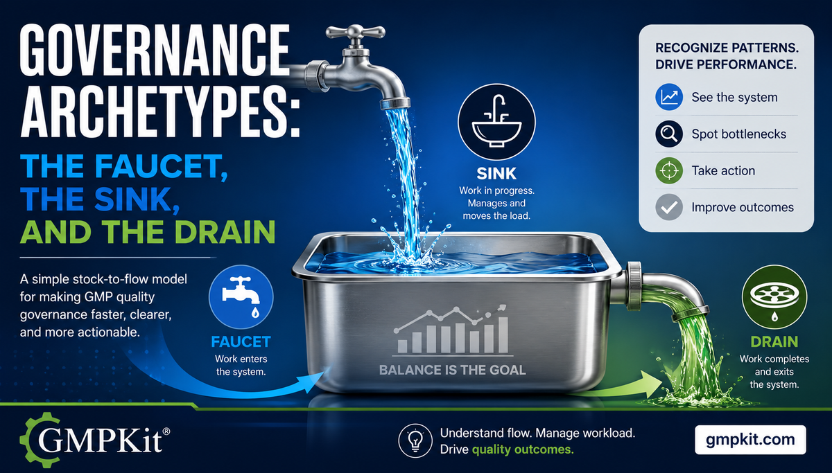 Quality System Governance Archetypes: The Faucet, the Sink, and the Drain