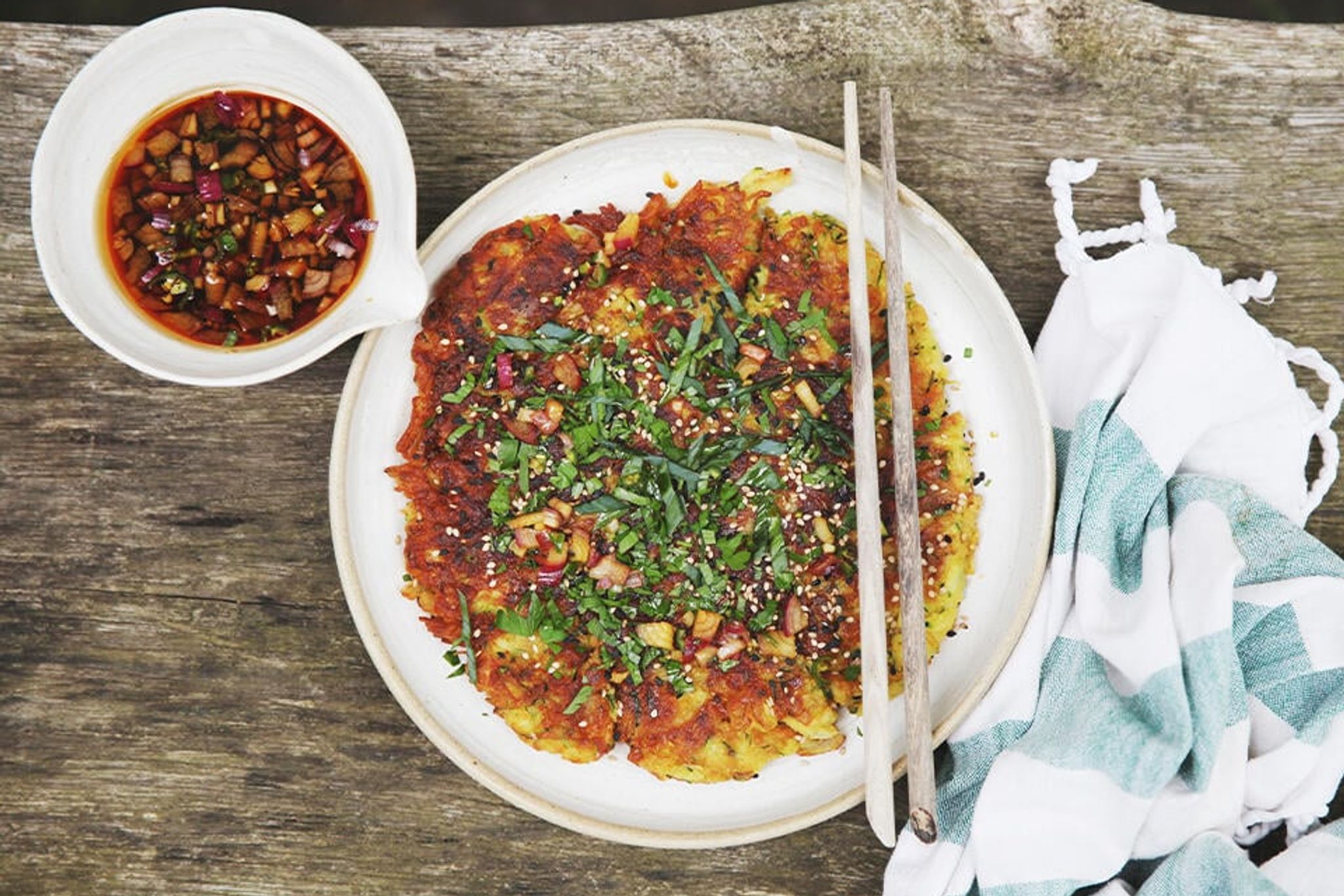 Koreansk squashpannekake