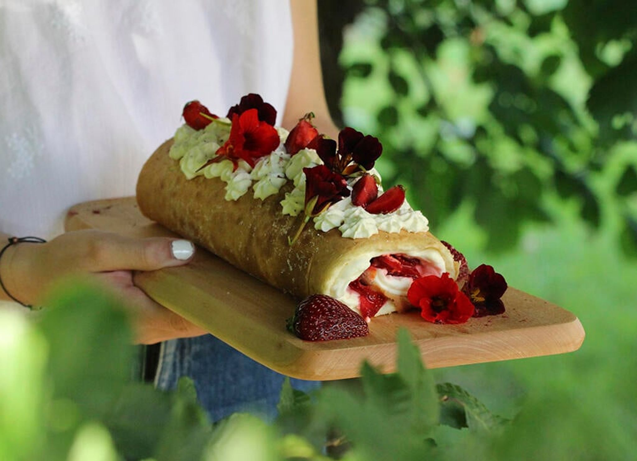Herlig sommerrullekake