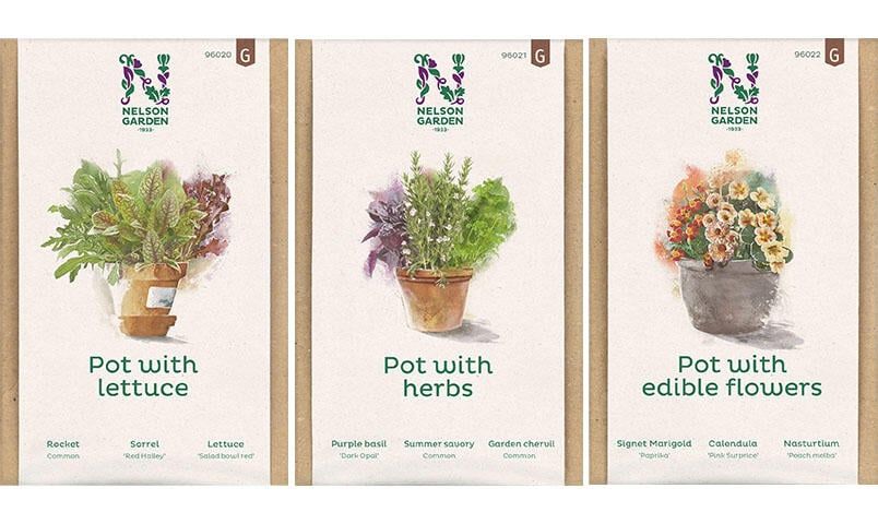 Nelson Garden lanserer seks unike sortimenter med specielt udvalgte frøvarianter som egner sig til at dyrke sammen i en potte eller plantekasse.