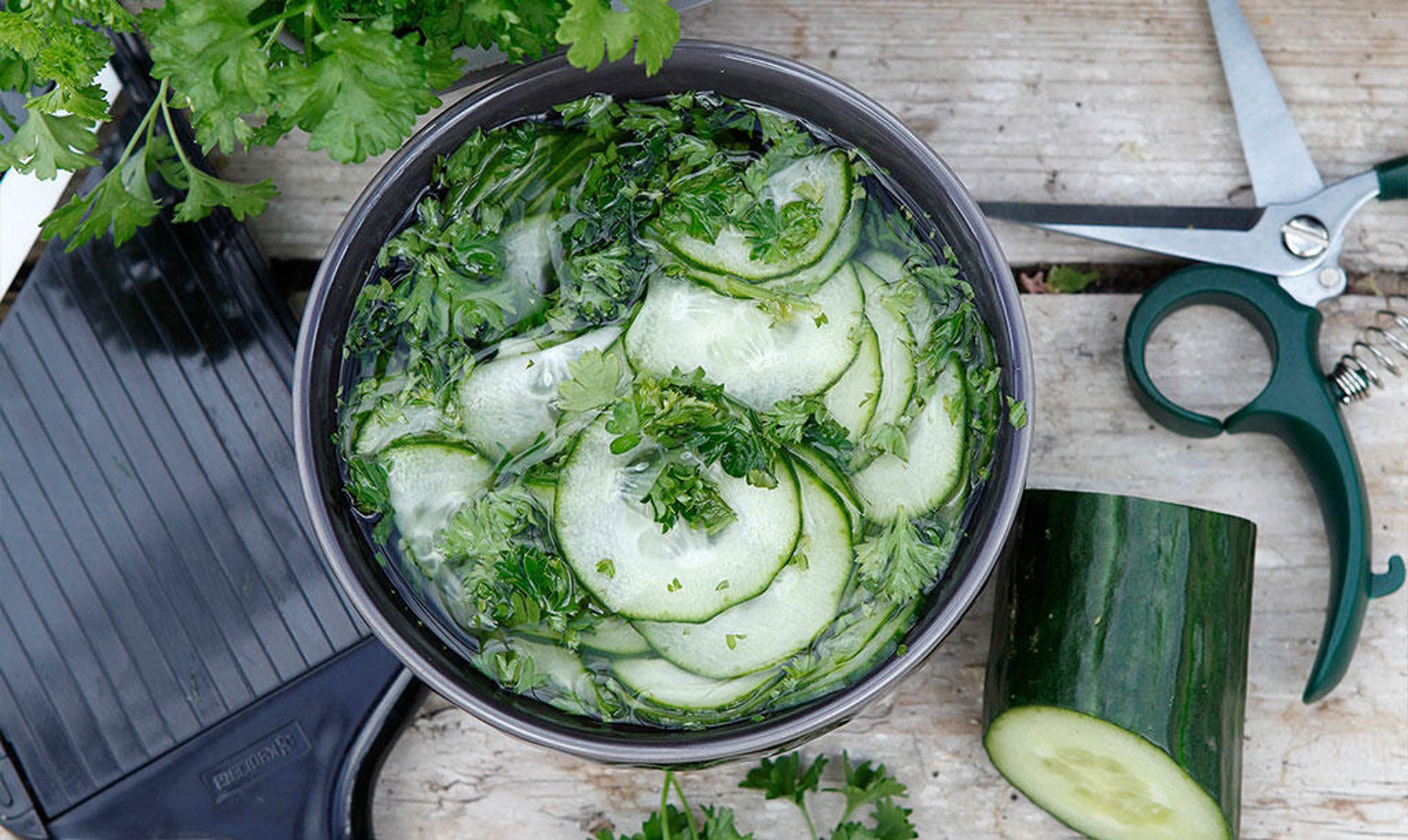 Swedish pressed cucumber salad