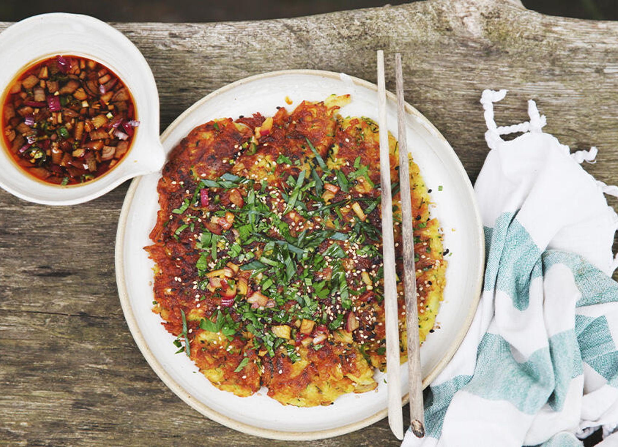 Koreansk squashpannekake