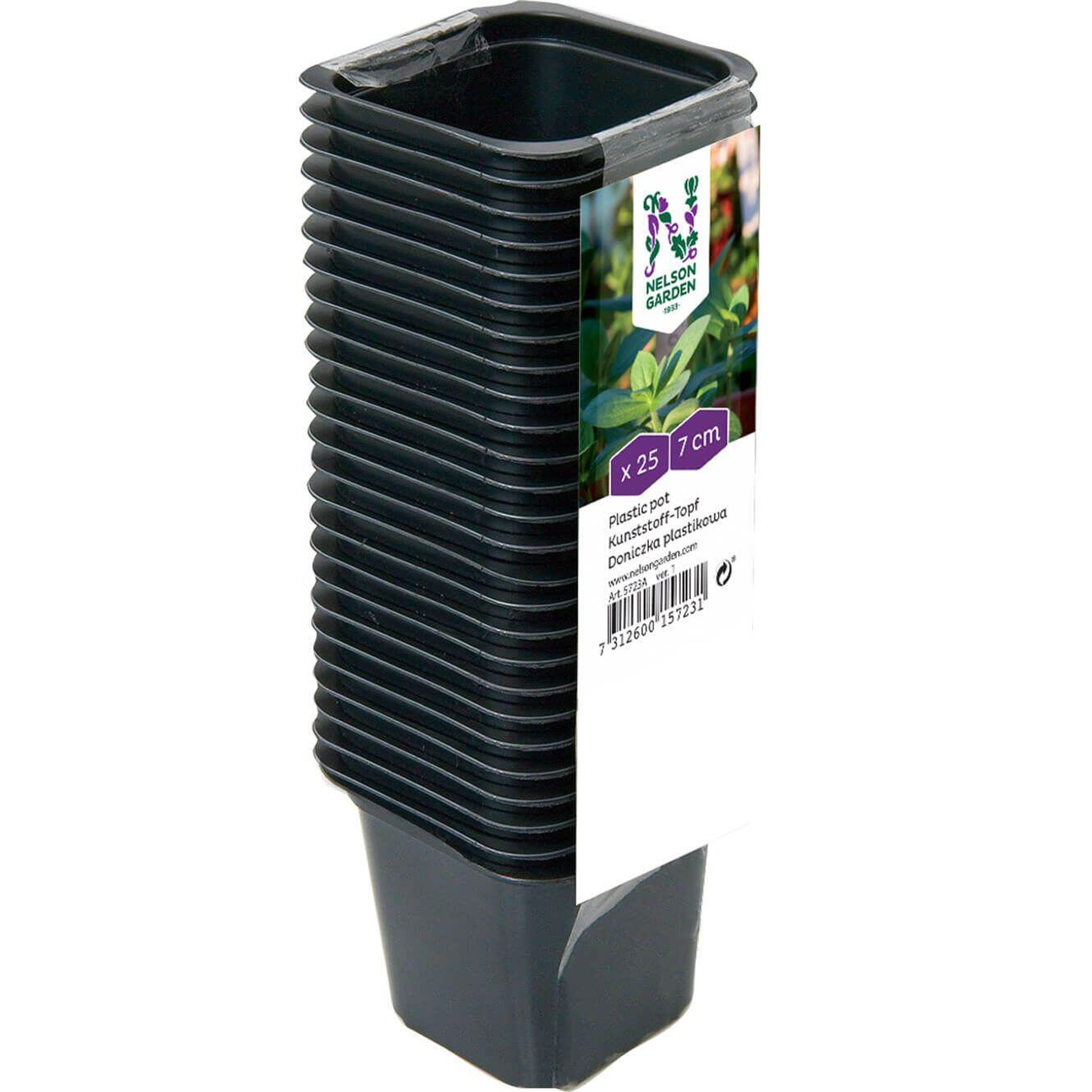 Plastpotte, firkantet