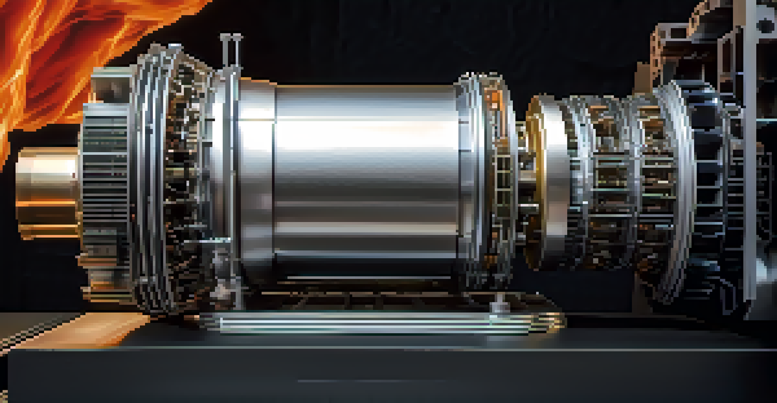 Close-up view of a 3D-printed rocket engine, showcasing intricate textures and details.