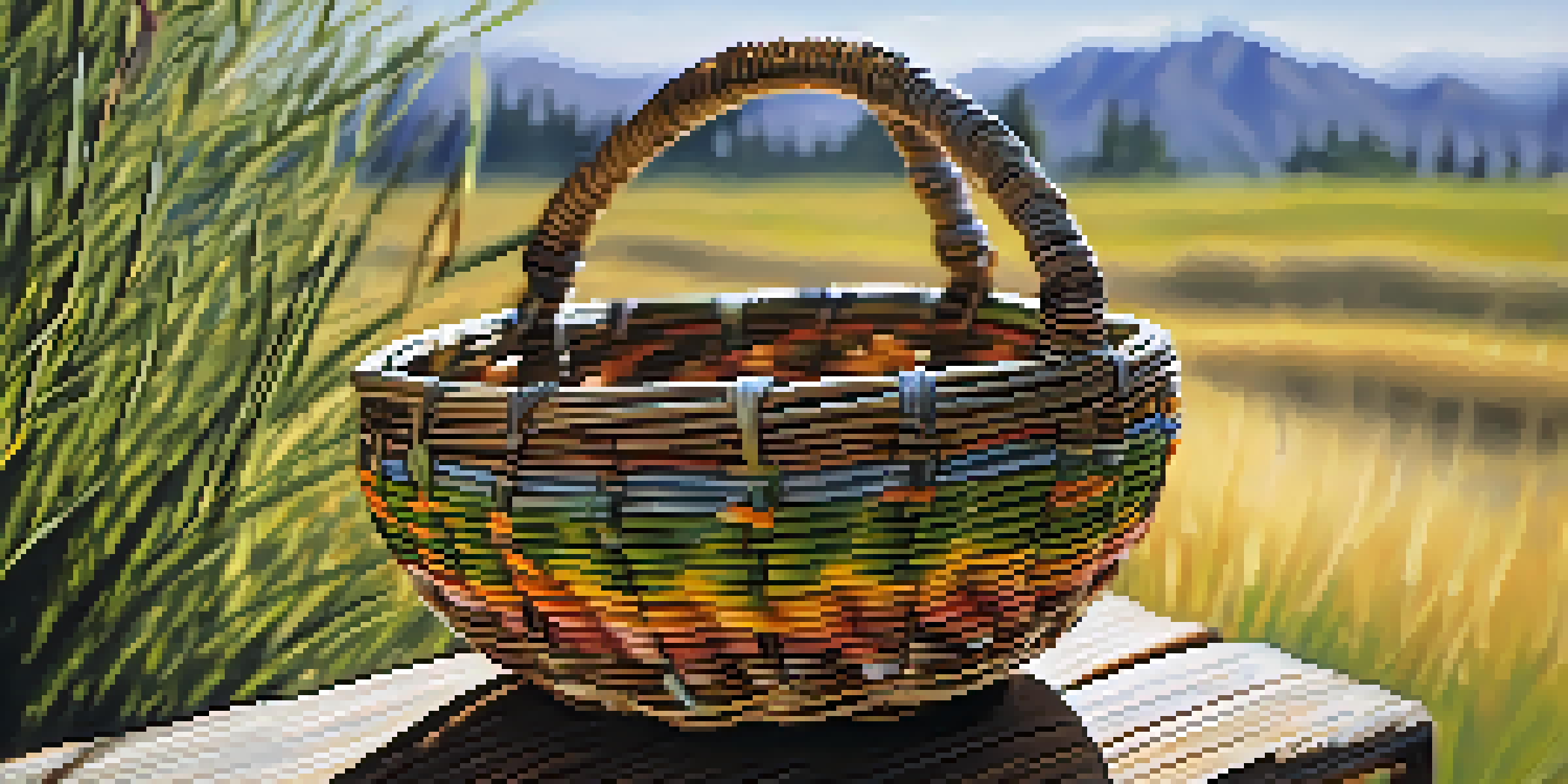 A detailed view of a traditional California Native American basket, highlighting intricate weaving patterns and natural materials.