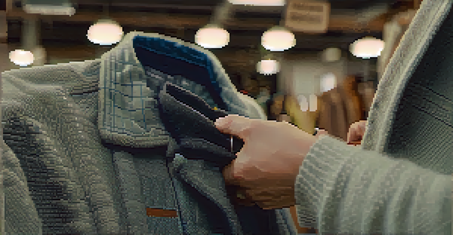 A close-up of a Patagonia jacket with a sustainability tag, highlighting its texture and eco-friendly materials in a store.