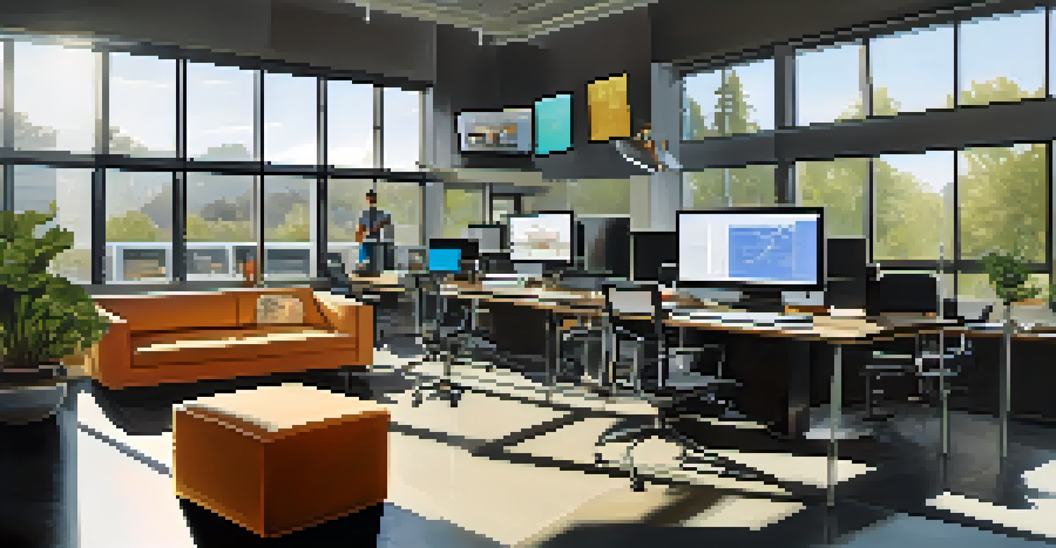 A diverse group of tech entrepreneurs working together in a bright and modern Silicon Valley office space.