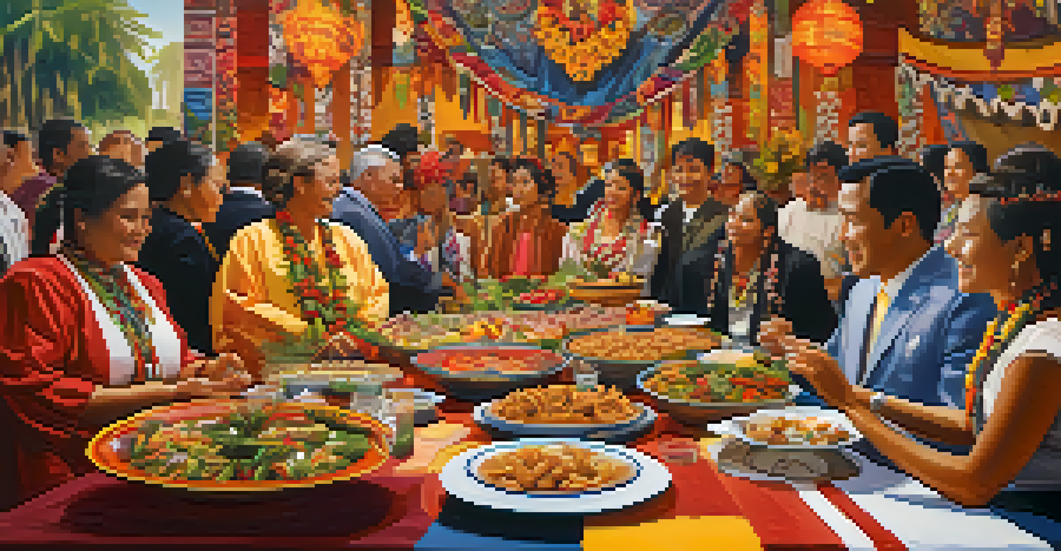 A colorful collage of festival scenes showcasing cultural diversity from Pacific Rim nations in California.