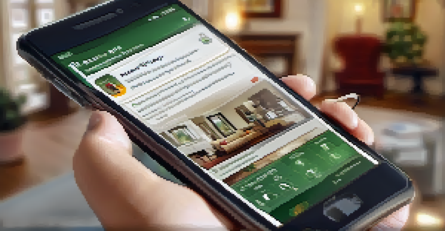 A smartphone showing an earthquake preparedness app in a cozy living room, highlighting safety tips and alerts.