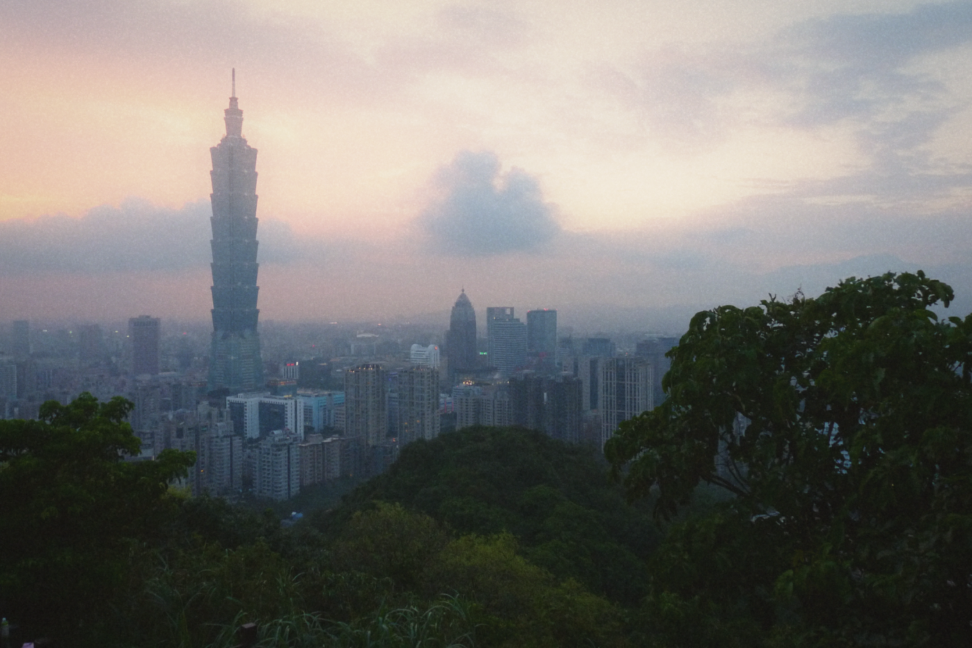 Taipei 101 seen from Elephant Mountain in August 2012. Archival image.