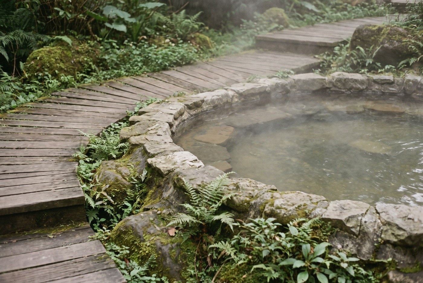 Illustration: A quiet hot-spring setting
