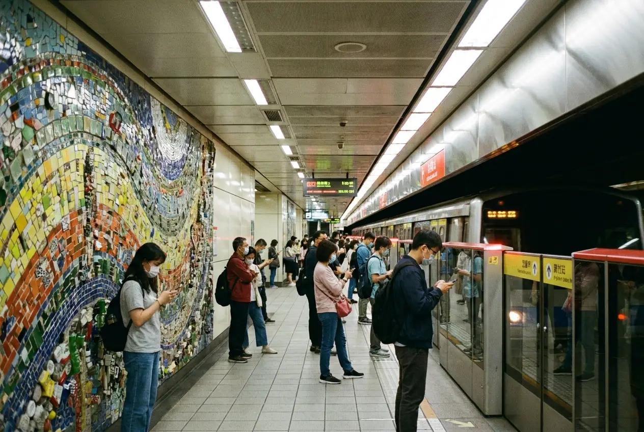 Art installation inside a Taipei MRT station