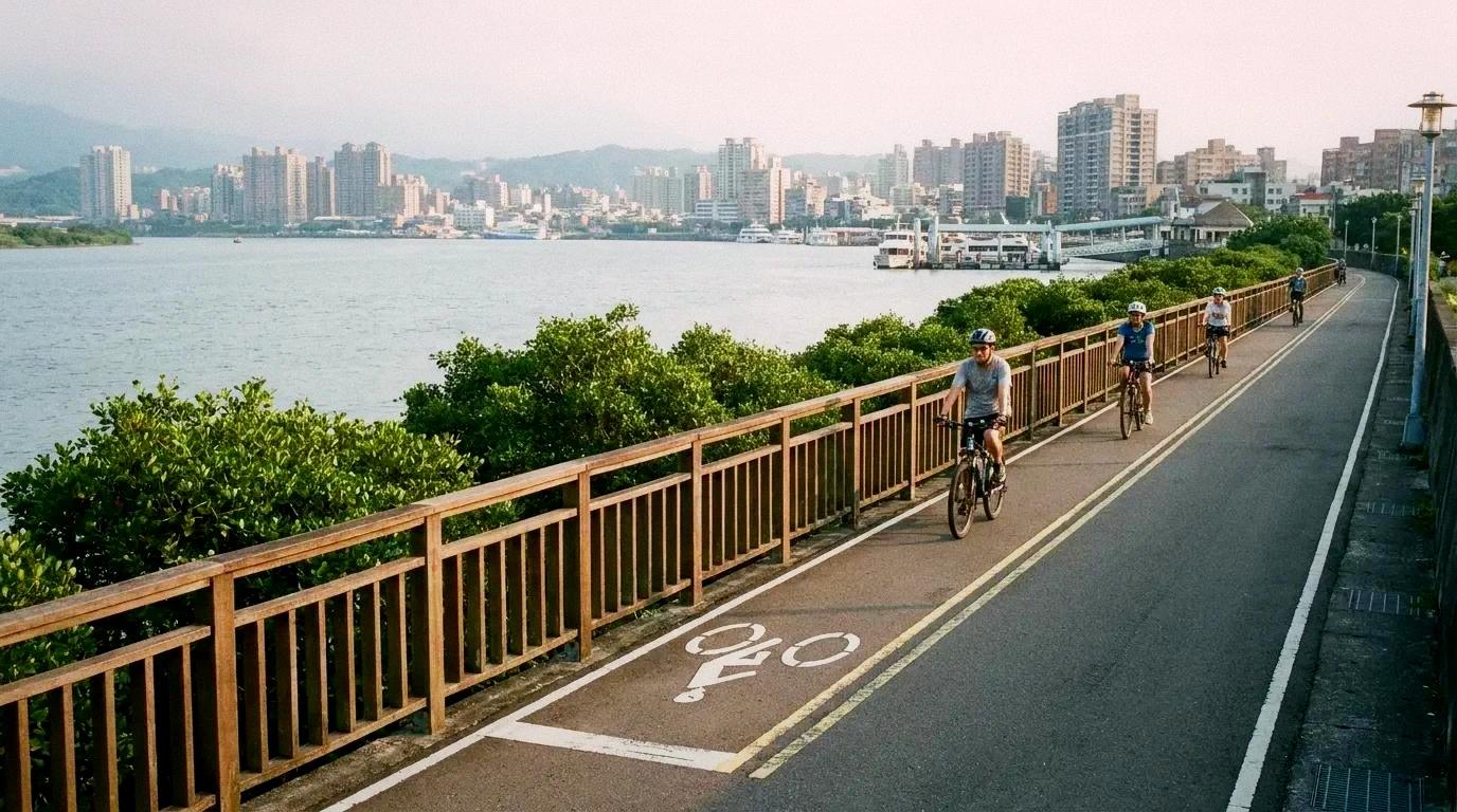 Cycling path along the Bali Left Bank with river views