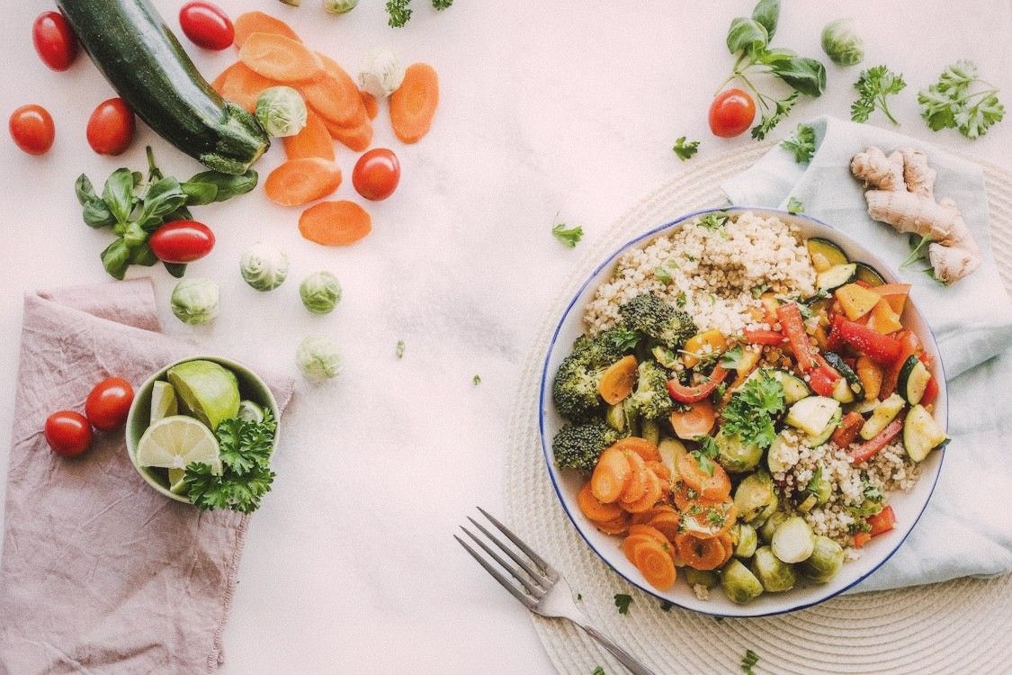 A clean table with a simple meal, intermittent fasting is not about eating less, but about when