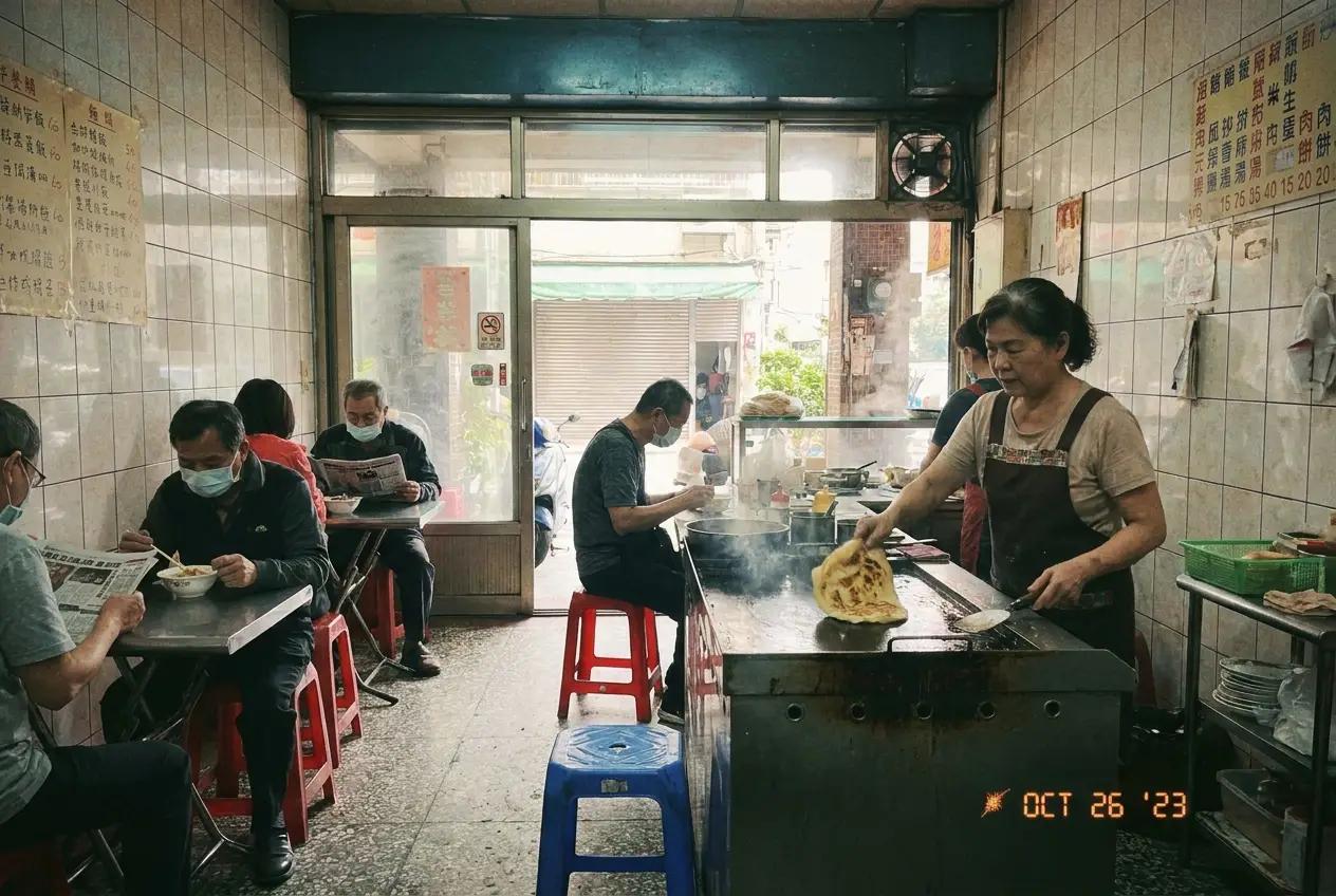 A bright morning brunch spread at a Taipei restaurant with natural light streaming through windows