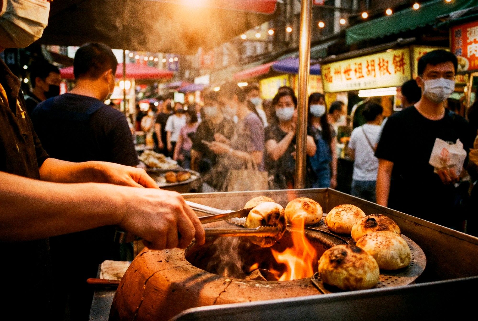 Raohe Night Market food stall close-up