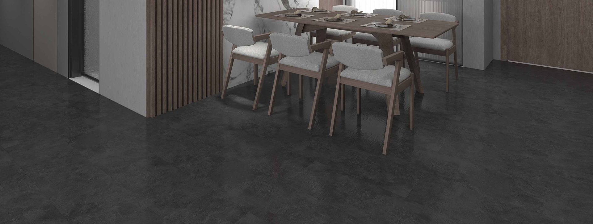 Concrete Dark stone-look flooring, decor SX-804, product close-up 2