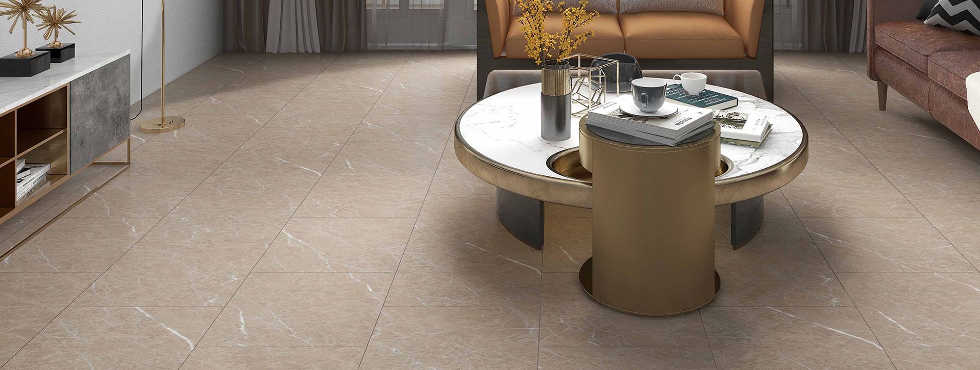 Botticino Light stone-look flooring, decor ST-806, product close-up 2