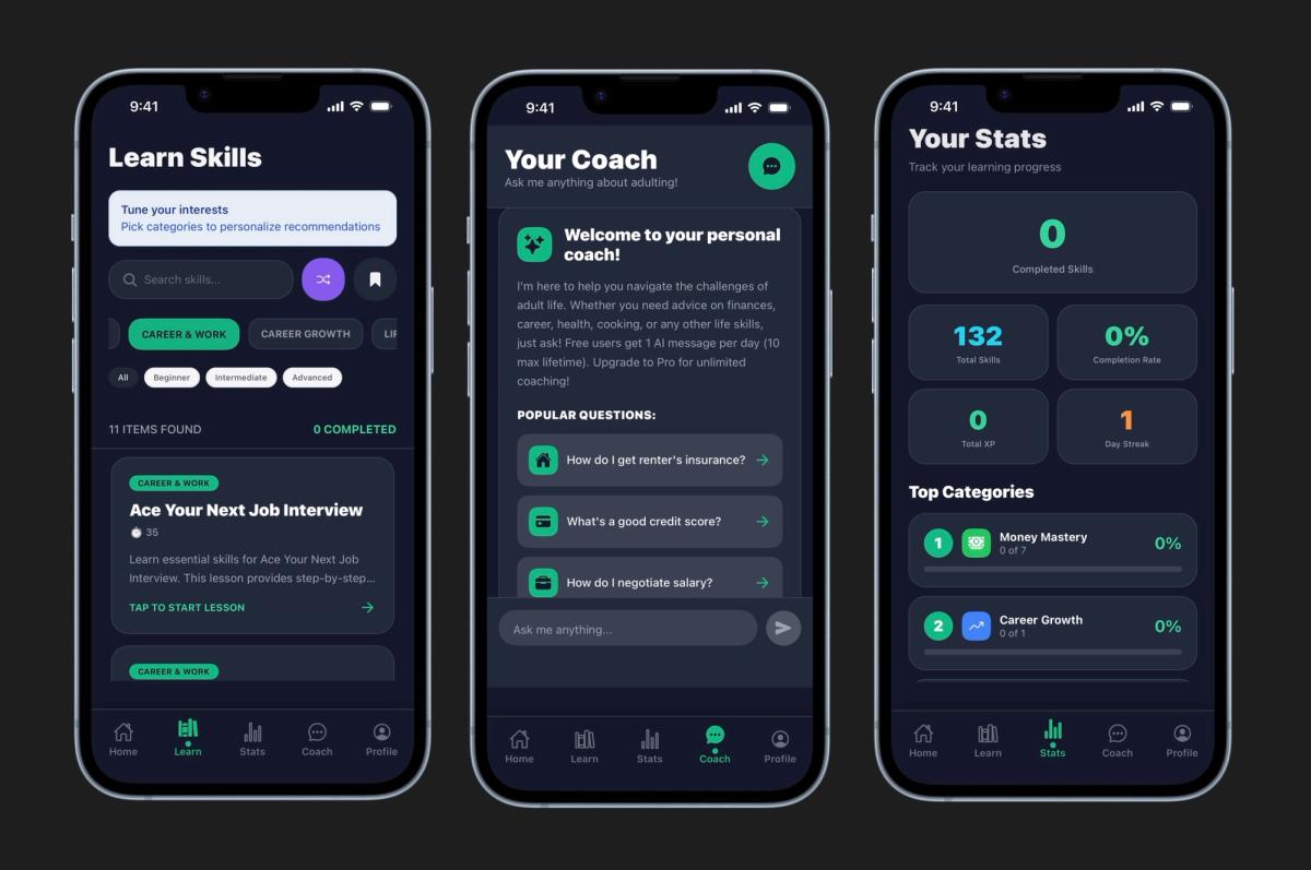 Project Adulting features a personal coach as well as training for your next job interview.
