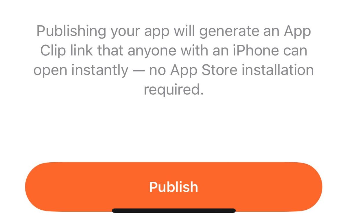 AppClip Share and publish link