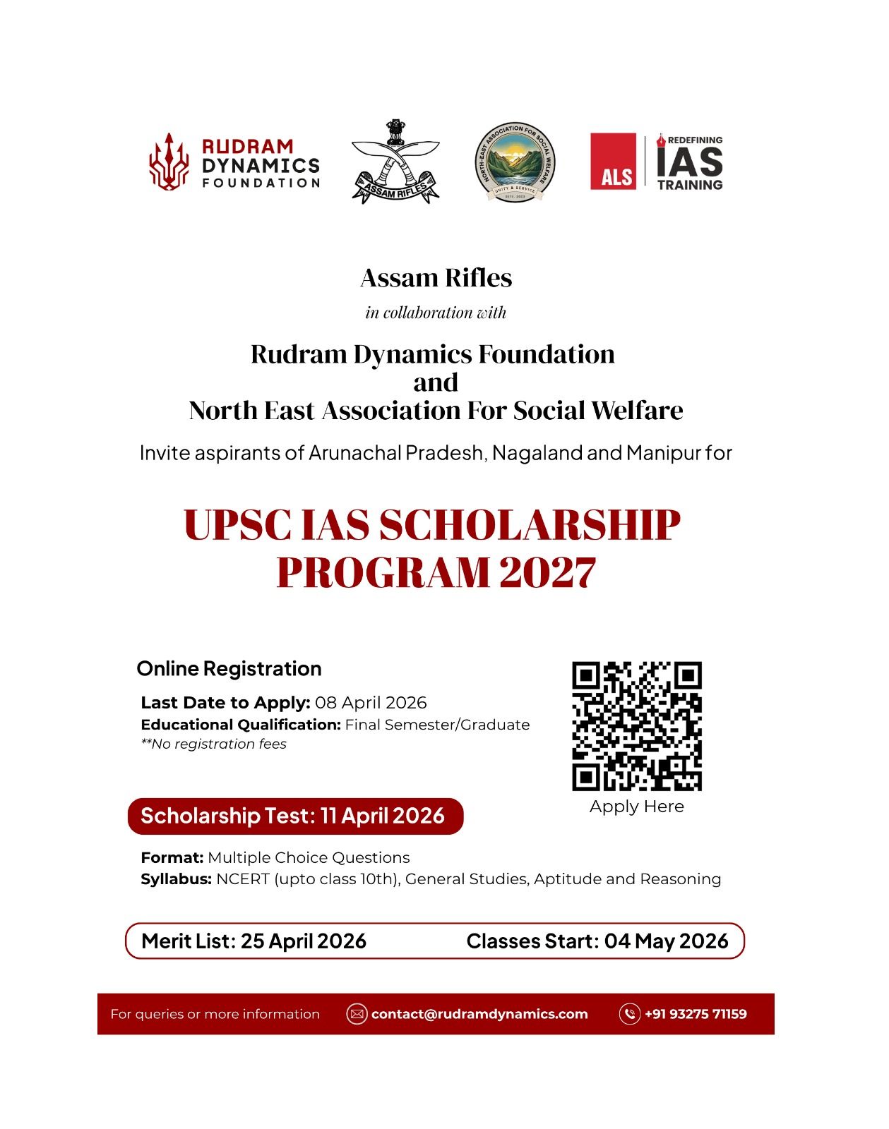 UPSC IAS Scholarship Program 2027