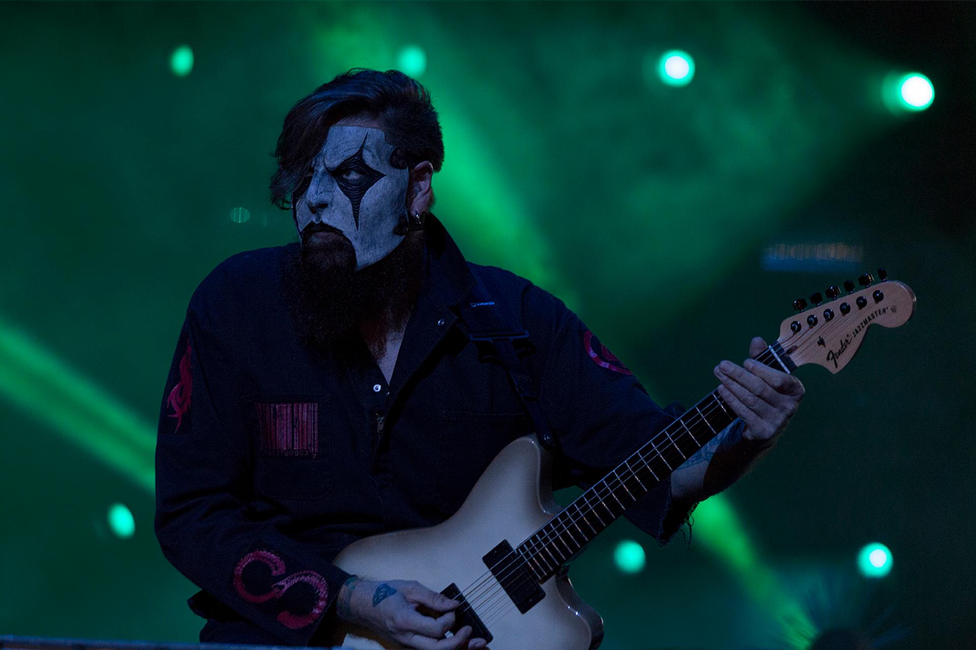 Slipknot tocando en vivo en concierto en Ciudad de México, Fotografía por Alan Cortés