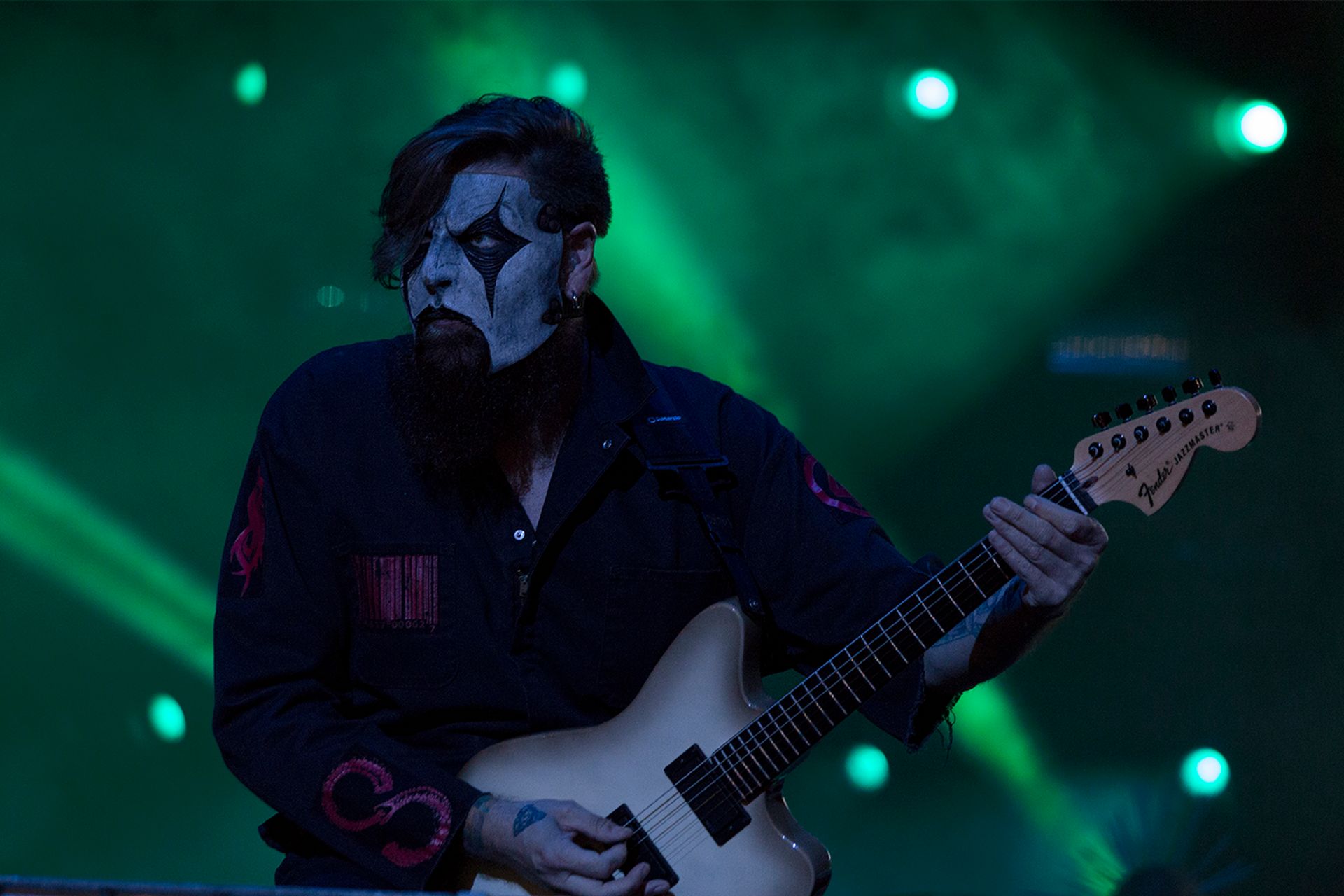 Slipknot performing Live on stage in Mexico City, photographed by Alan Cortés