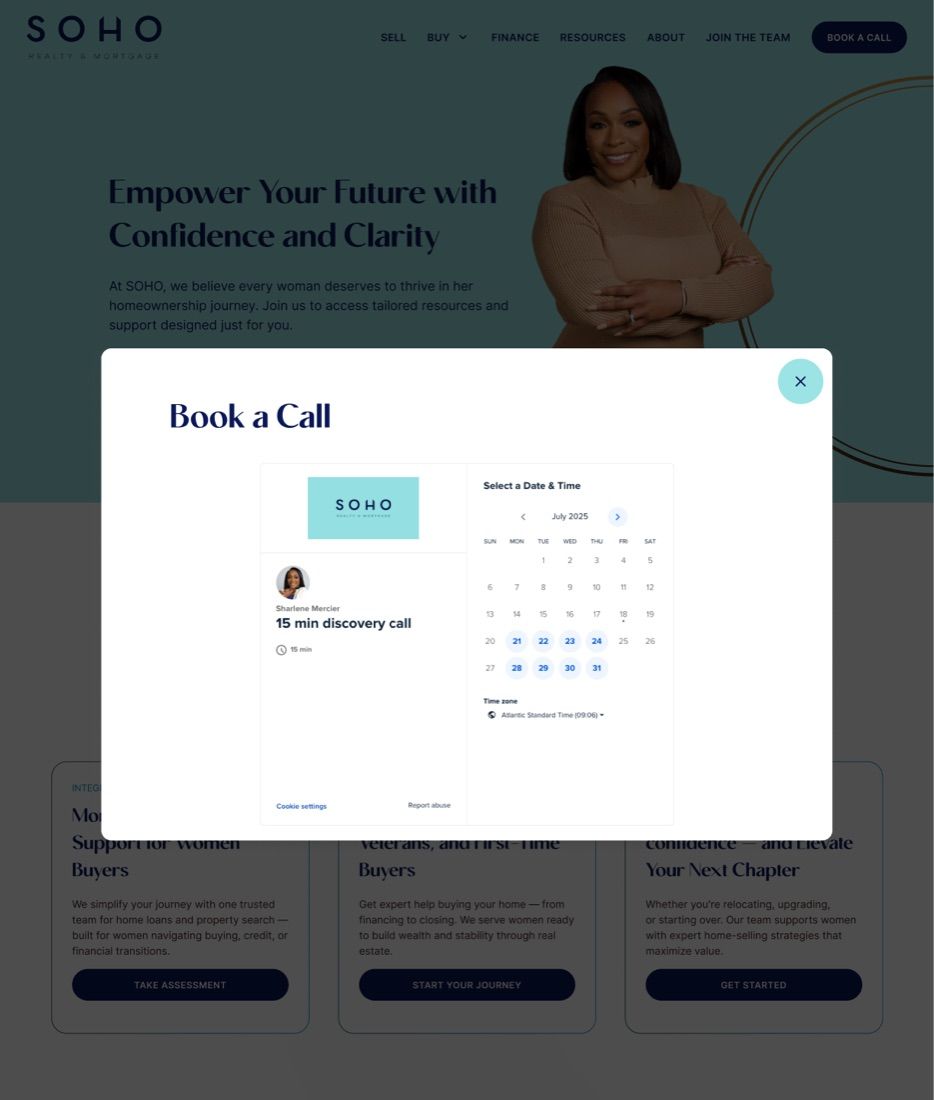 Assessment step 5: book a 15-minute discovery call in an embedded calendar