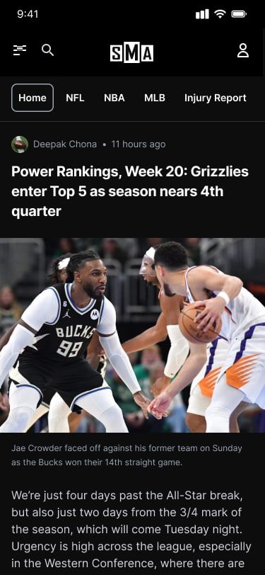 Mobile article page