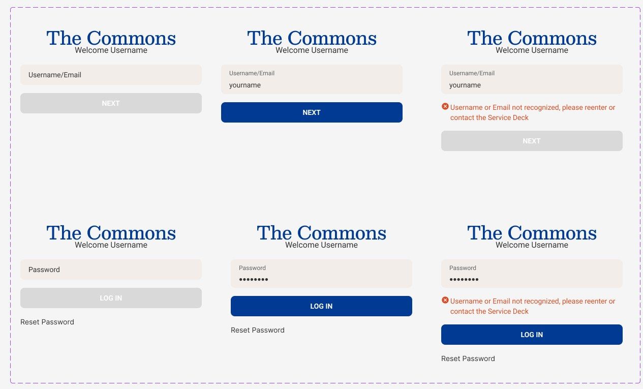 Sign-in components in default, filled and error states