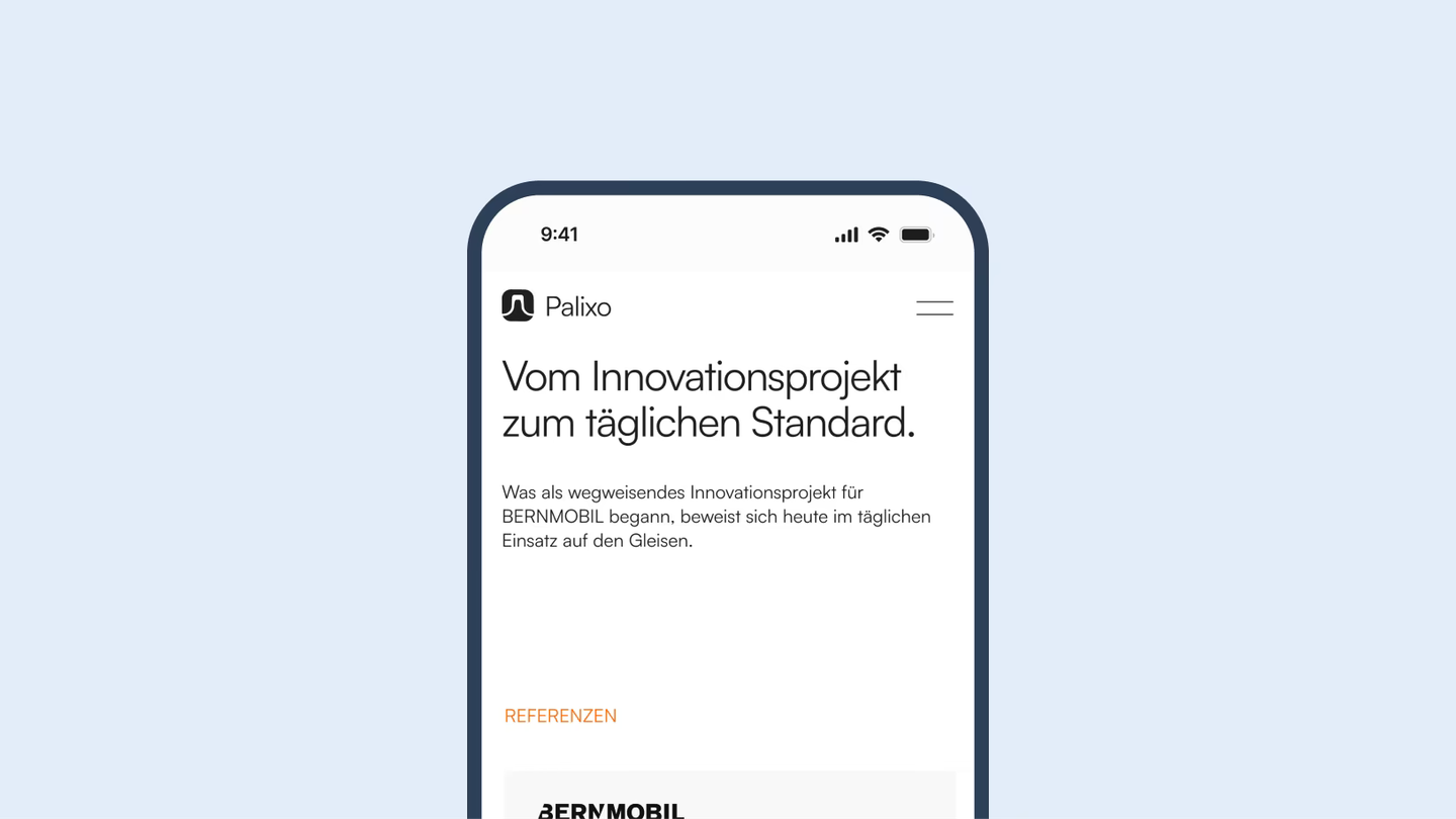 Smartphone mit der Referenz von Palixo bei Bernmobil