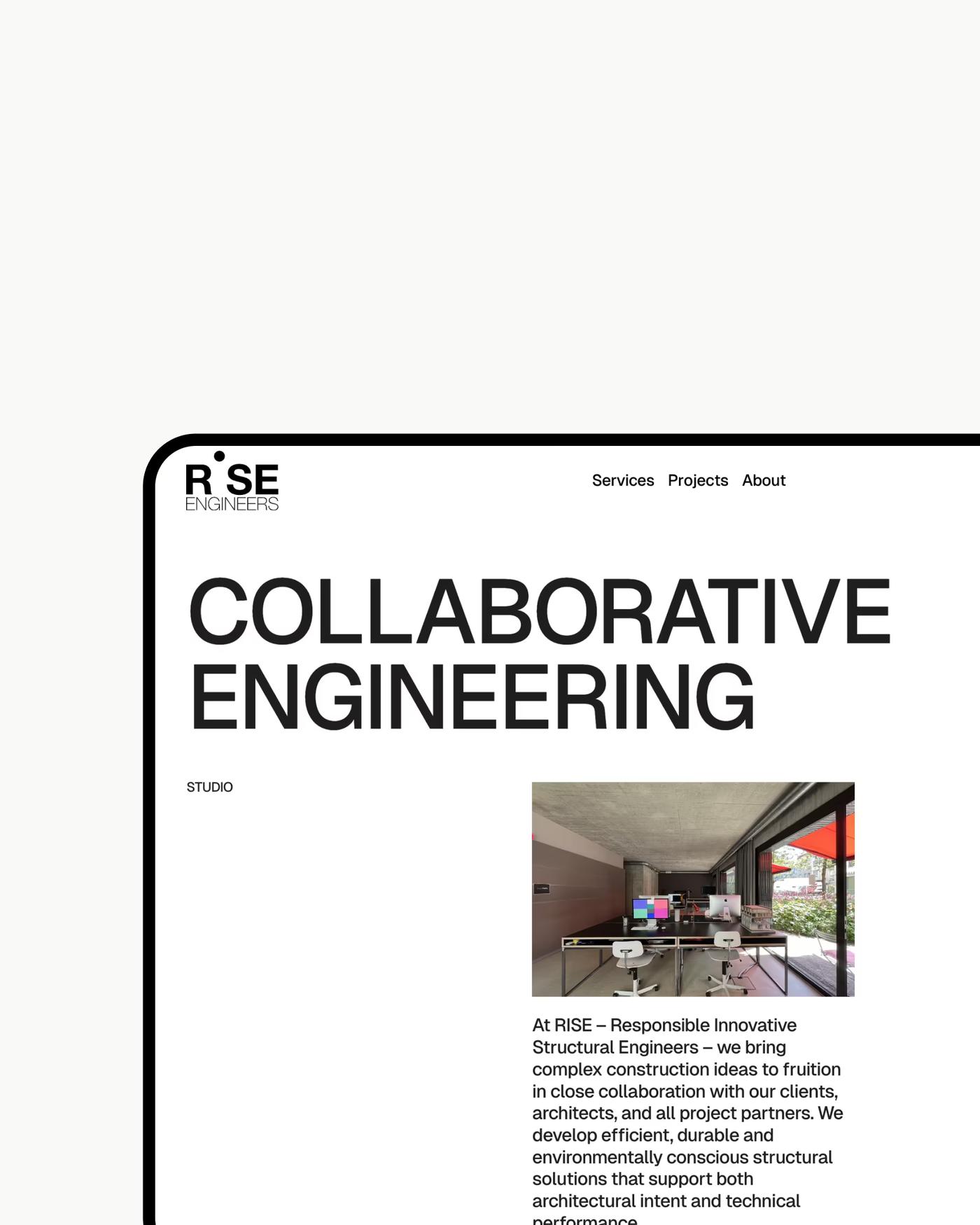 Seite «Collaborative Engineering» der Webseite von RISE Engineers