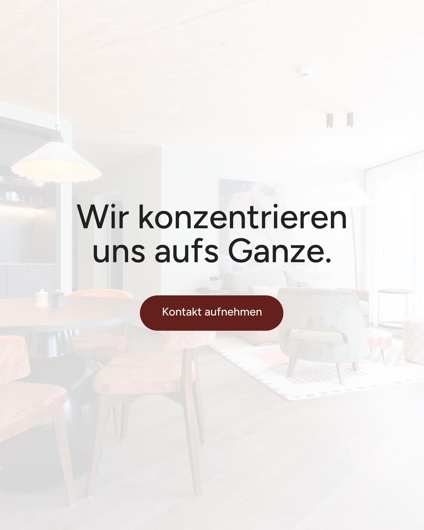 Claim von Universal Gebäudemanagement: «Wir konzentrieren uns aufs Ganze.» mit Button