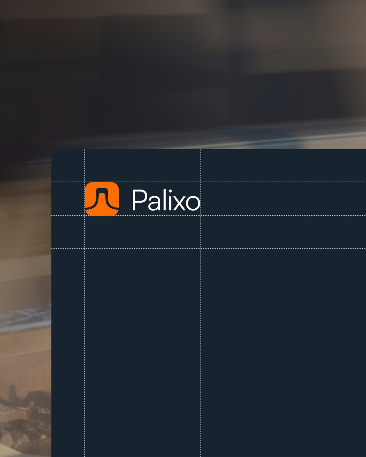 Palixo-Logo auf dunkelblauem Hintergrund mit feinem Raster