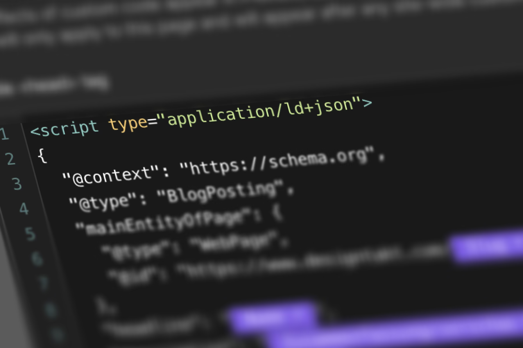 JSON-LD-Code mit Schema.org-Angaben für einen Blogbeitrag