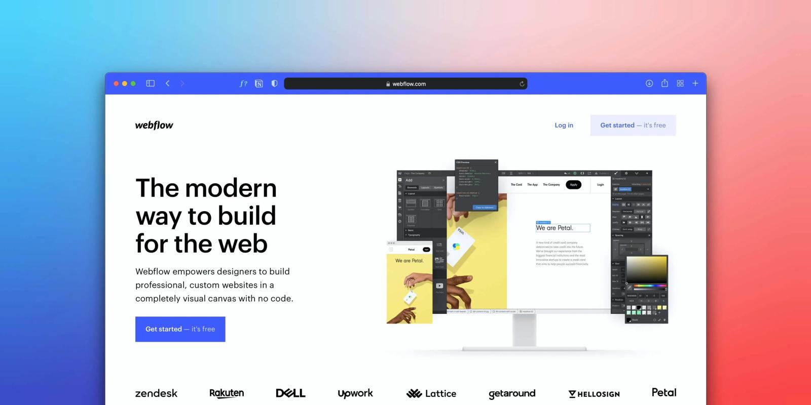 Image of a webflow website